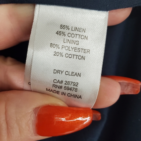 Women's Linen Blazer Blue and White Striped Open Front Seersucker Beachy SZ L - Picture 5 of 12